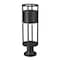 Z-Lite Luca Outdoor Pier Mounted Fixture, 1-Light, 7.25 In.W x 23.75 In.H, Black/Etched 517PHM-553PM-BK-LED - alternate 2
